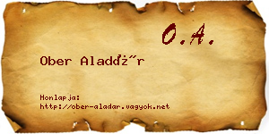Ober Aladár névjegykártya